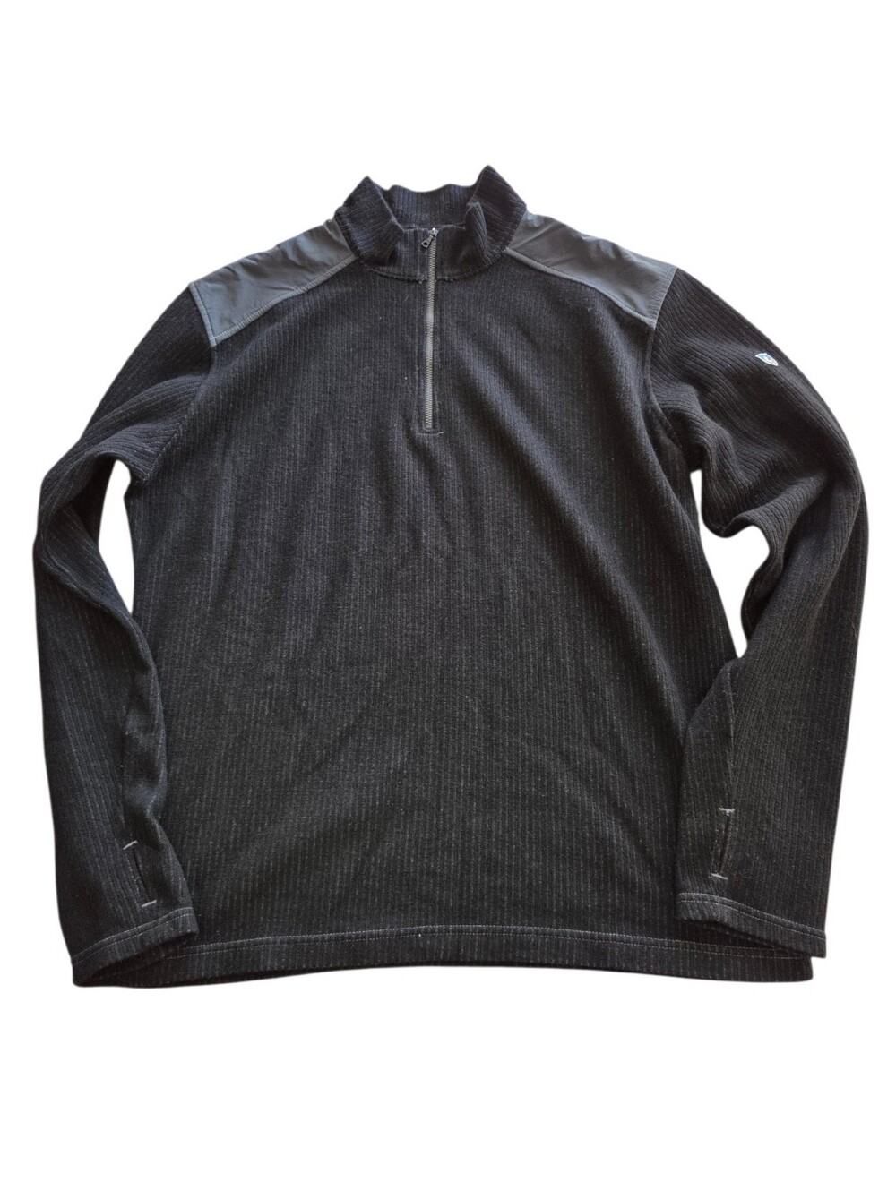 Kuhl Sweater Mens XL 1/4 Zip Pullover Wool Blend Chianti Fleece XL Black